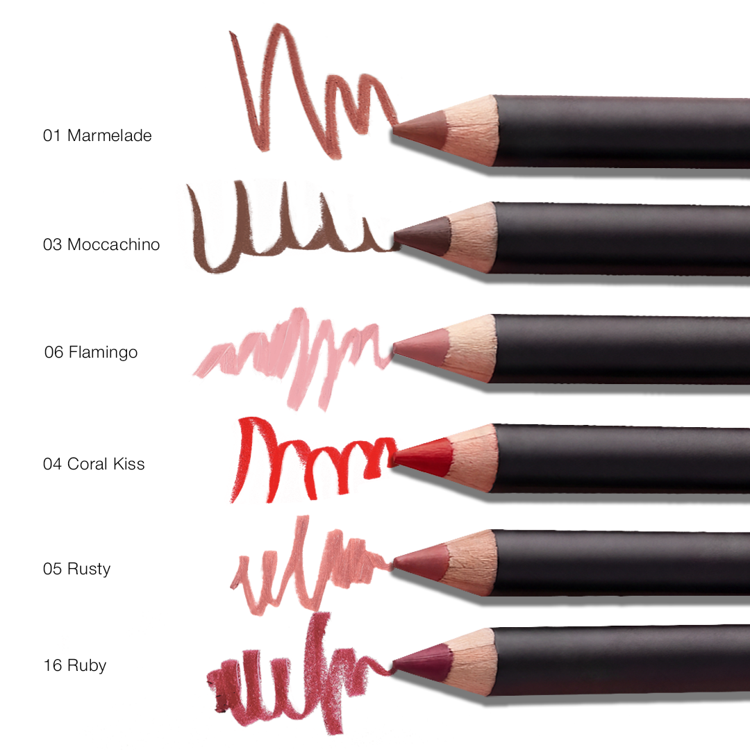 Lip Pencil — präzise Konturen, pflegende Formel, 6 Farbtöne